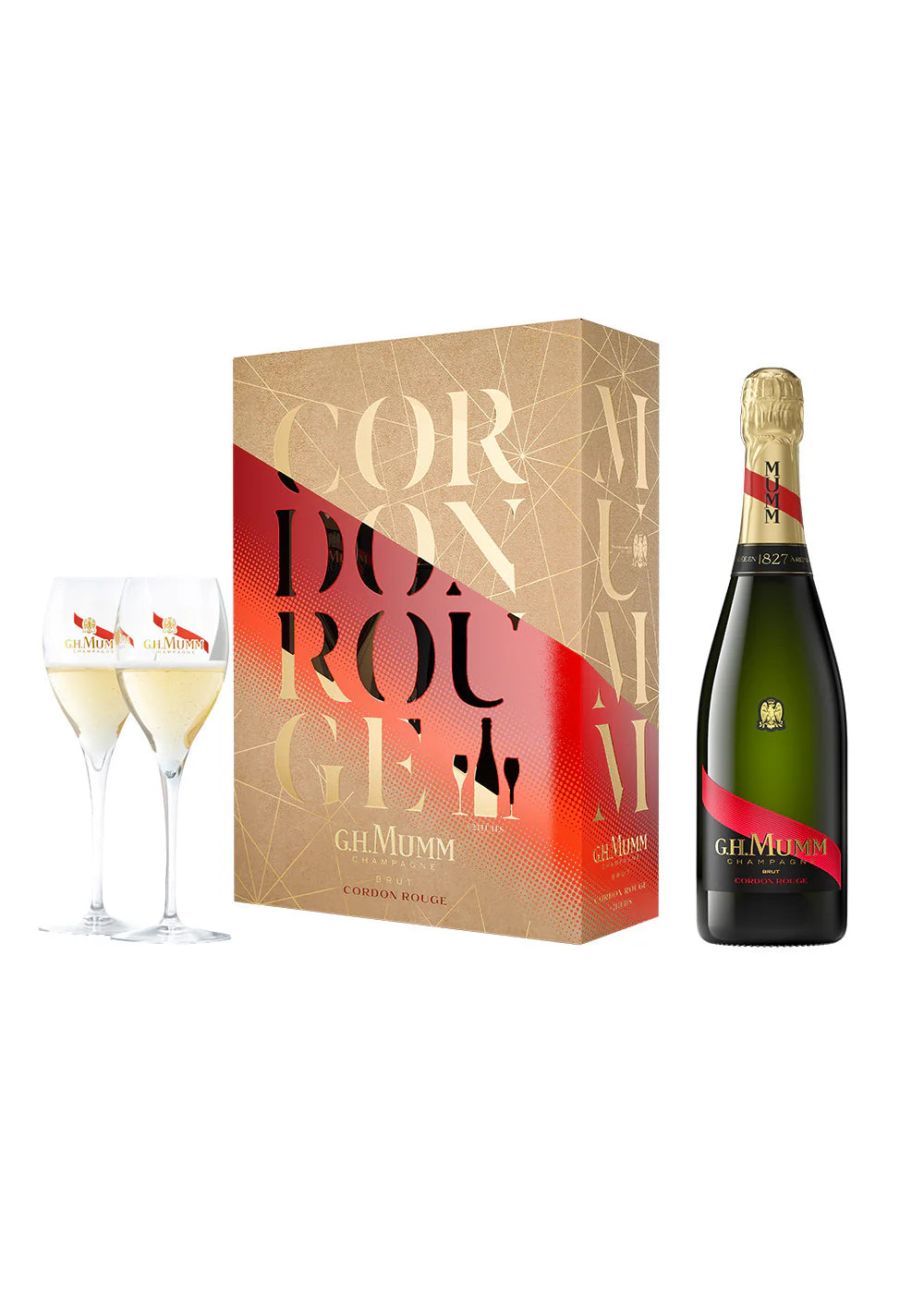The Mumm Cordon Rouge NV Twin Flute Gift Pack