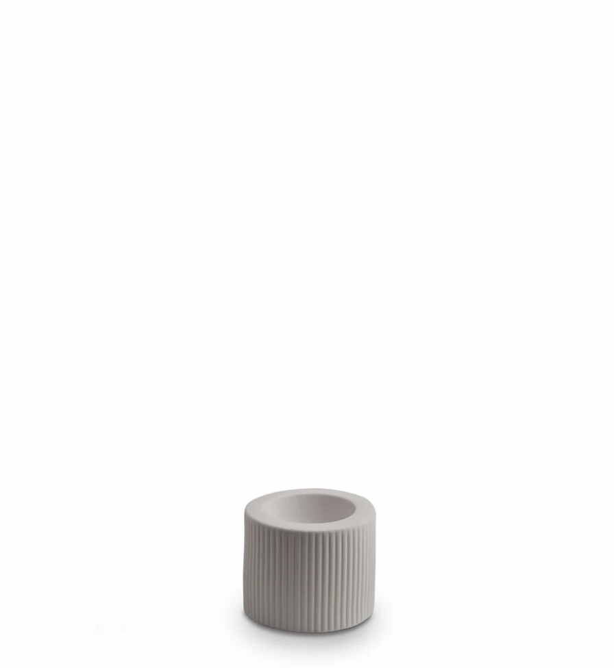 Ribbed Infinity Candle Holder Light Grey
