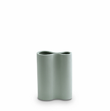 Load image into Gallery viewer, Ribbed Infinity Vase Blue Small