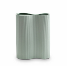 Load image into Gallery viewer, Ribbed Infinity Vase Blue Medium