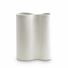 Load image into Gallery viewer, Ribbed Infinity Vase Snow