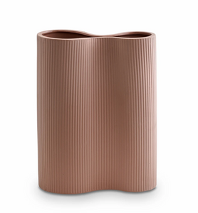 Ribbed Infinity Vase Ochre