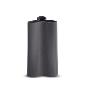 Ribbed Petal Vase Charcoal