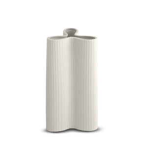 Ribbed Petal Vase Snow